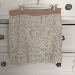 White lace skirt